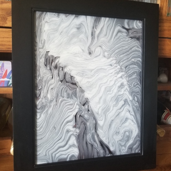 Handcrafted Acrylic Pour 'Zebraesque' - Picture 2 of 11